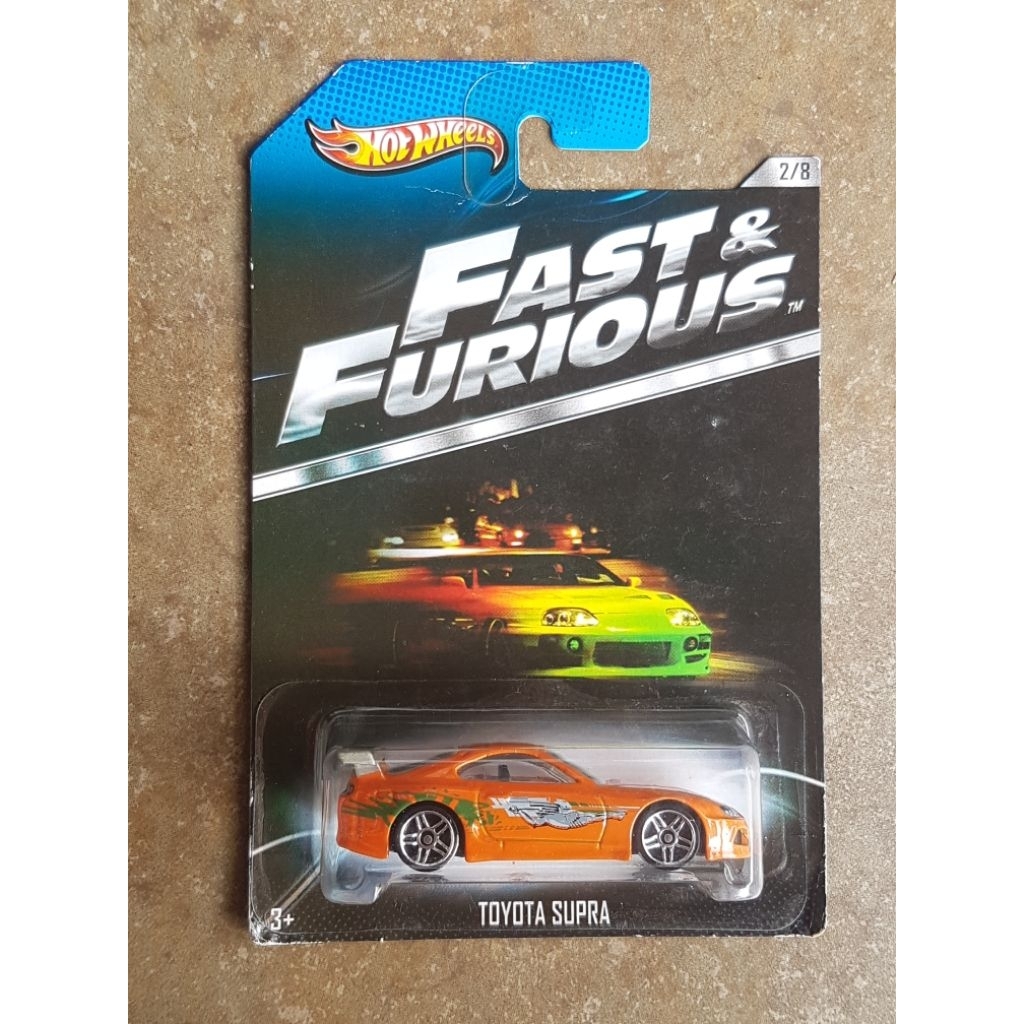Hotwheels Toyota Supra Orange (wings silver) Fast n Furious Special Editions Card Hitam