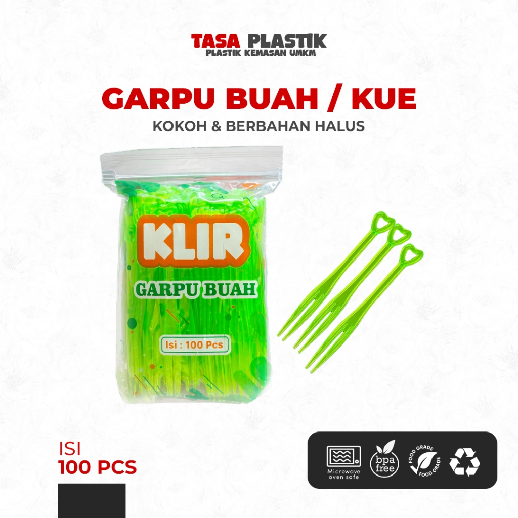 Garpu Buah / Kue KLIR Isi 100 / Garpu Buah Premium KLIR