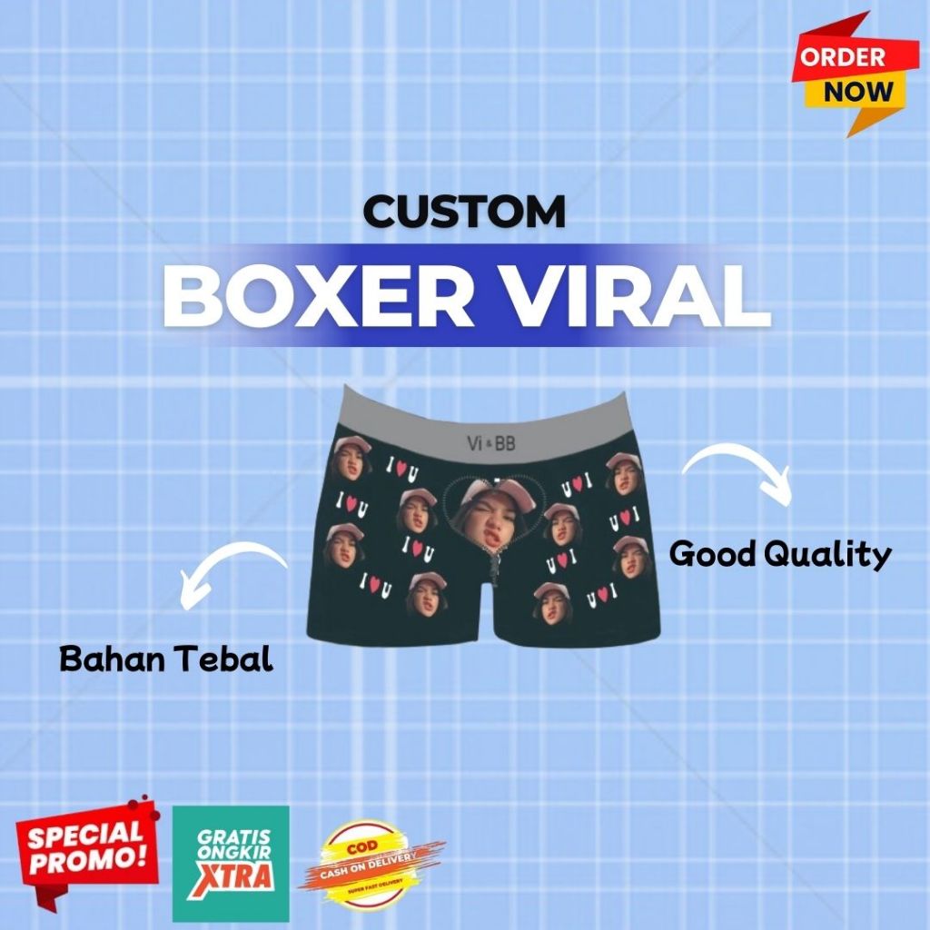 CELANA DALAM CUSTOM,BOXER CUSTOM BISA PAKE FOTO SENDIRI