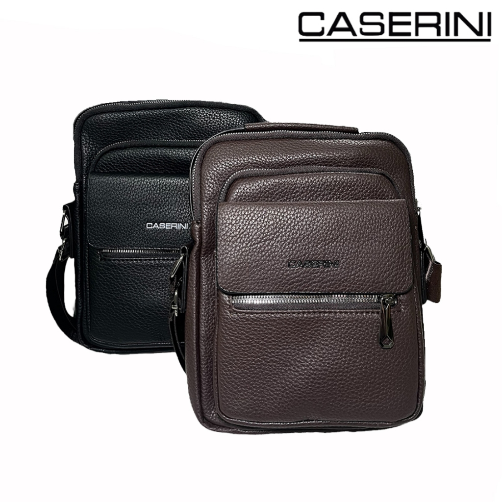 Caserini Sintetis Shoulder Bag CS287058-16, Tas Selempang Pria, Tas Bahu Pria dengan USB Port