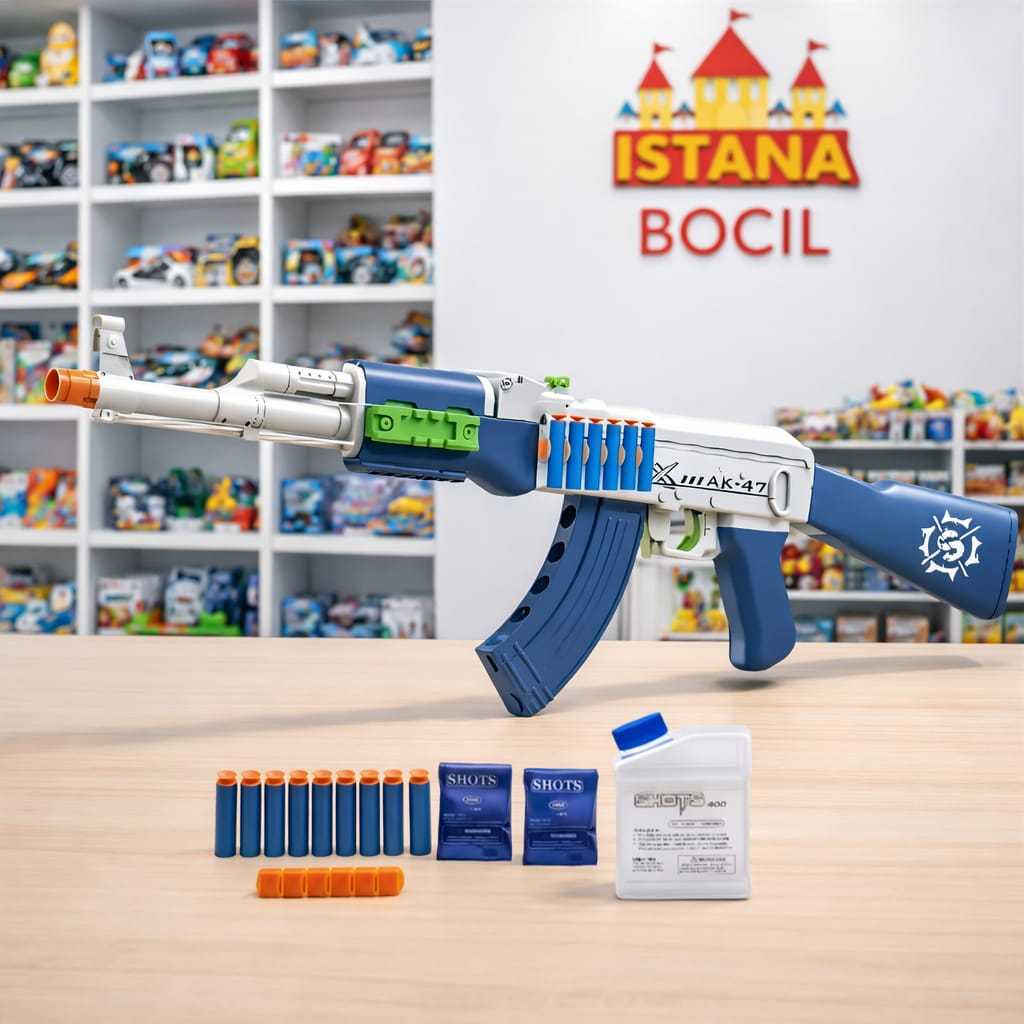 Mainan Anak SOFT GUN BATTLE AK-47 Mainan Tembakan Busa Edukatif Anak Manual