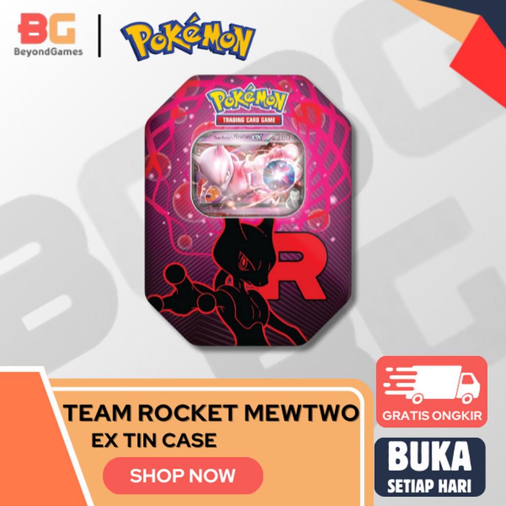 POKEMON Team Rocket Mewtwo EX Tin Case - ORIGINAL