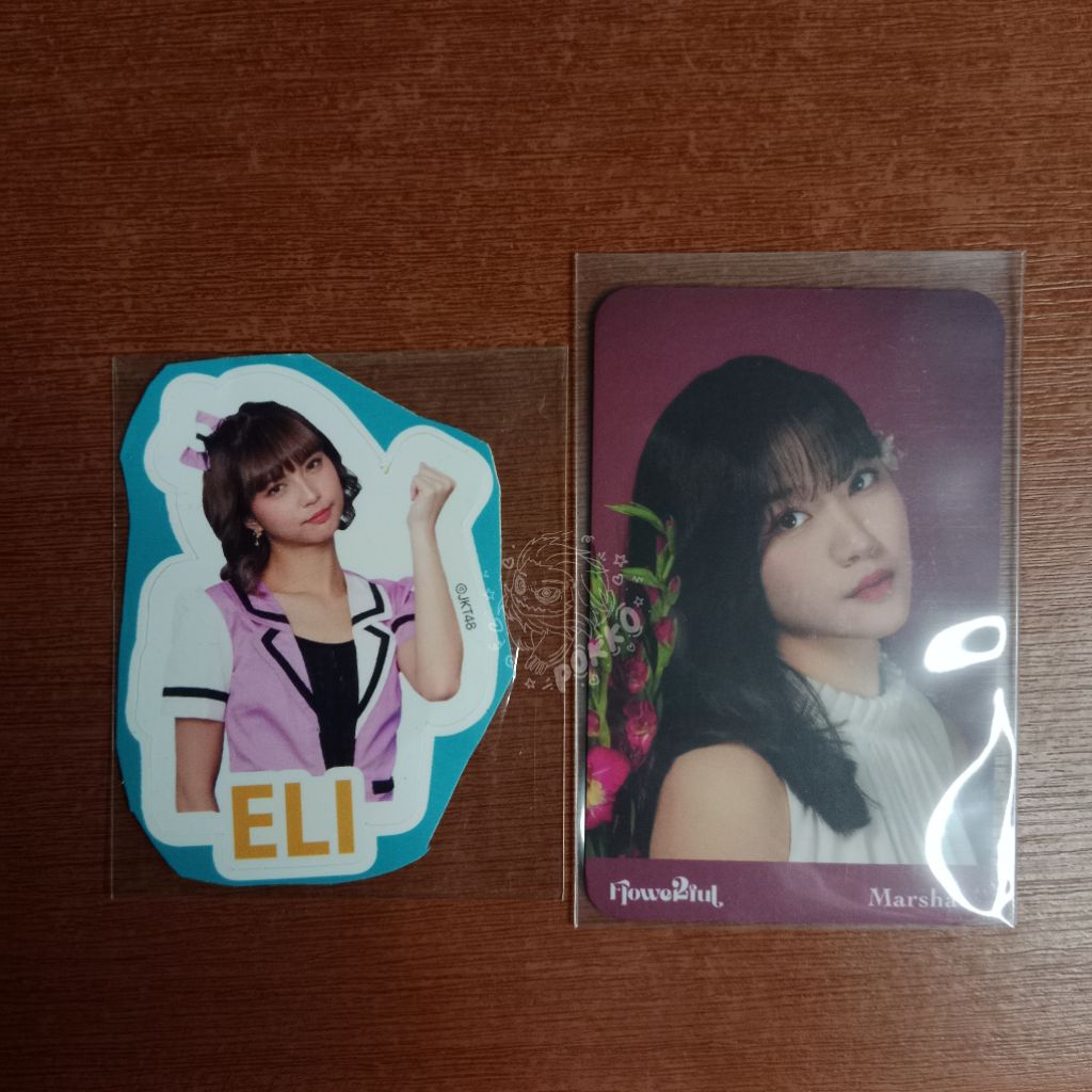 photocard marsha jkt48 flowerful free sticker eli ramune
