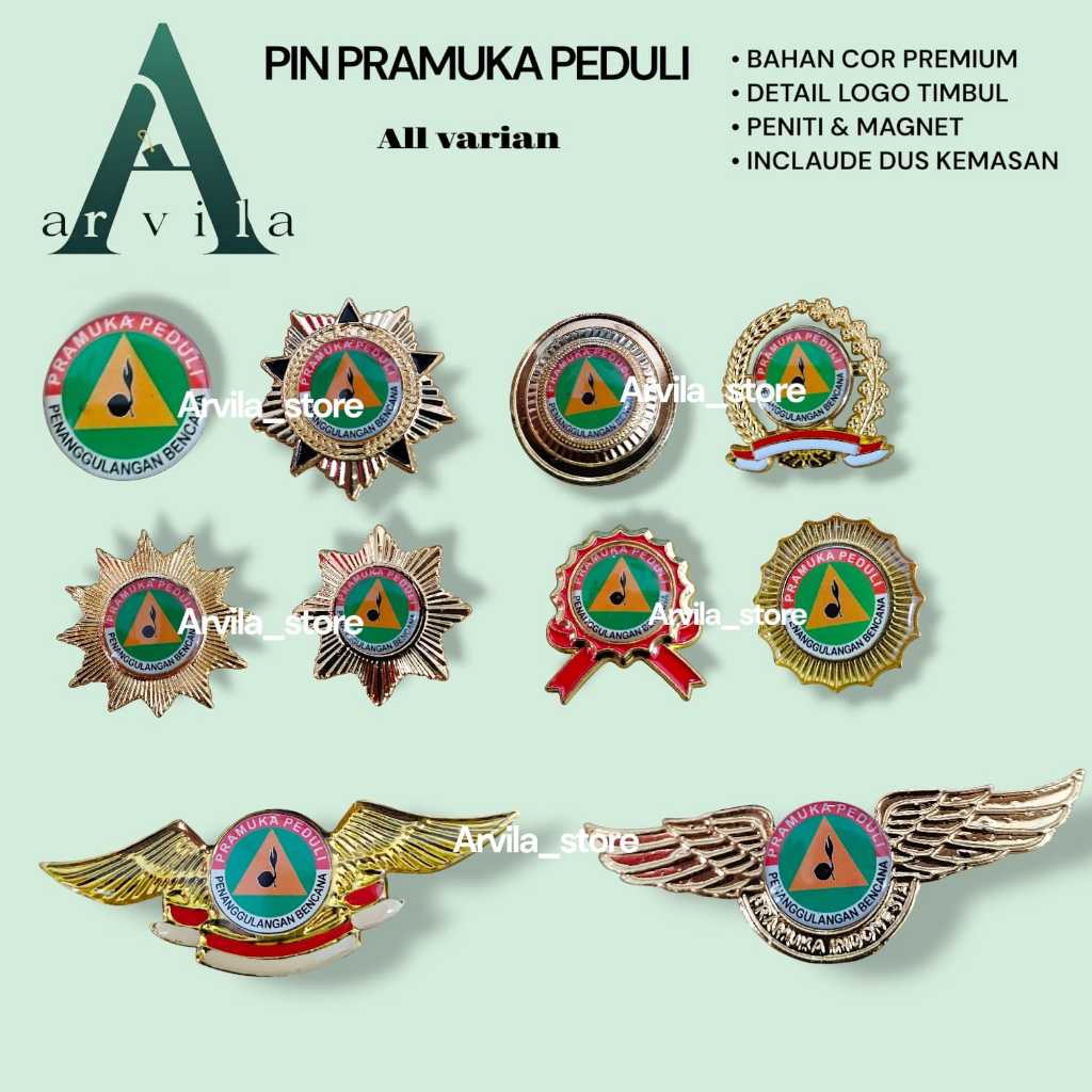 Pin pramuka peduli penanggulangan bencana / aksesoris pramuka peduli all varian