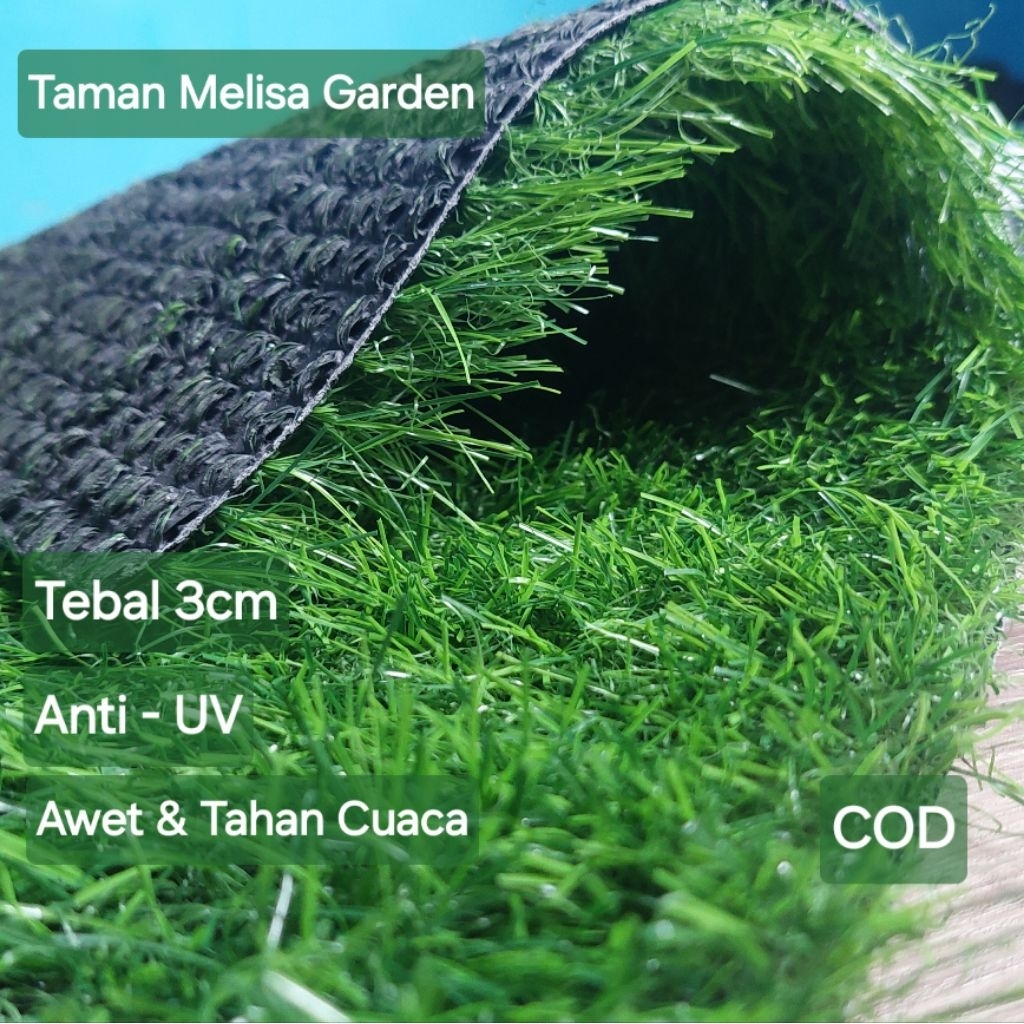 Rumput Sintetis Per Meter 100x100 cm Eceran - Rumput Plastik tebal 3cm Meteran