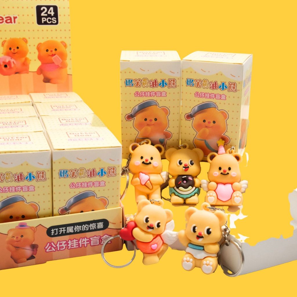 GANTUNGAN KUNCI BLIND BOX BUTTER BEAR BERUANG MADU KEYCHAIN KERING MISTERI MYSTERY BLIND BOX BUTTER 