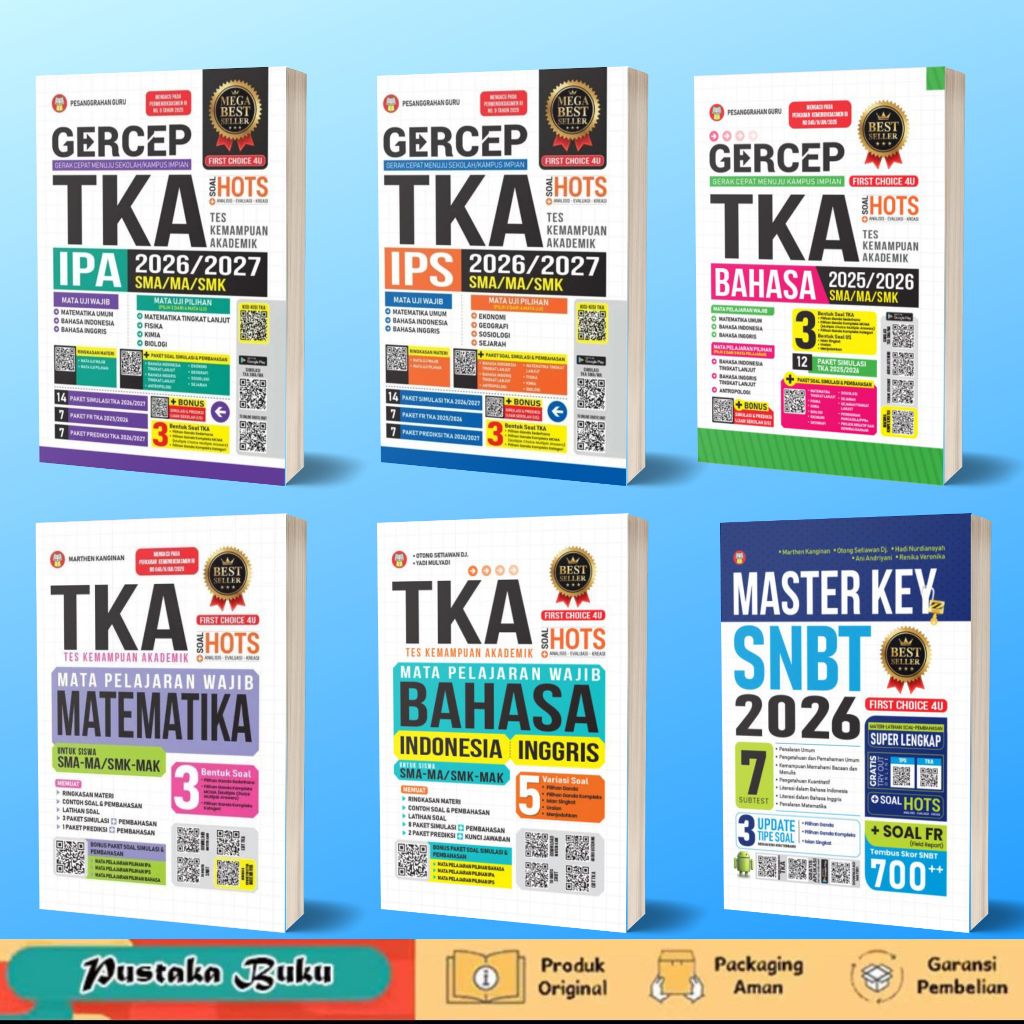 Buku TKA IPA/IPS/Bahasa/Inggris/Indonesia/Matematika Wajib/SNBT SMA/MA/SMK 2026/2027