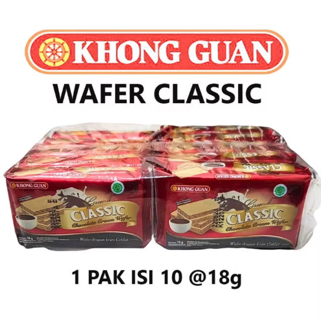 KHONG GUAN CHOCOLATE WAFER CLASSIC RENCENG 10X18gr