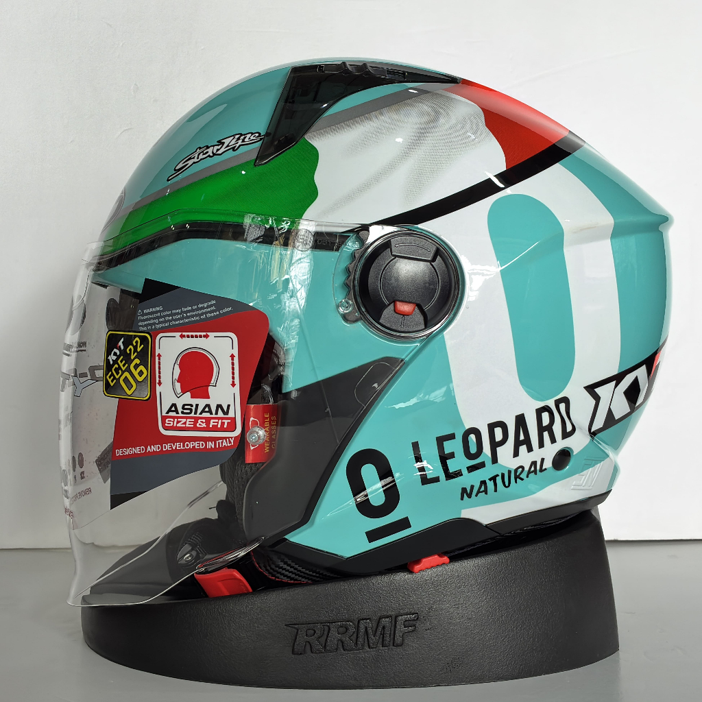 Helm Half Face KYT D-City Graphic Leopard Original