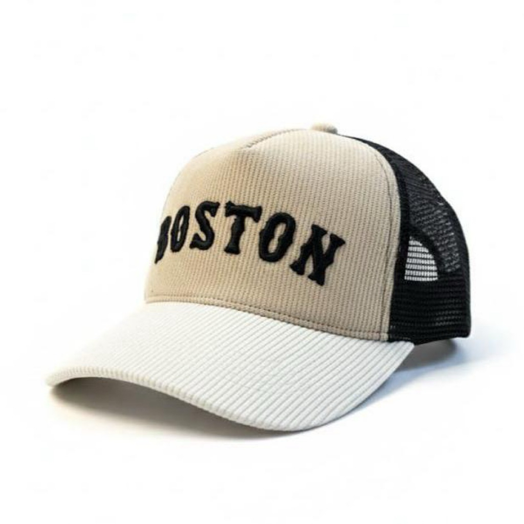TOPI MADTO - Boston Cream Black trucker corduroy topi distro polo baseball keren murah original