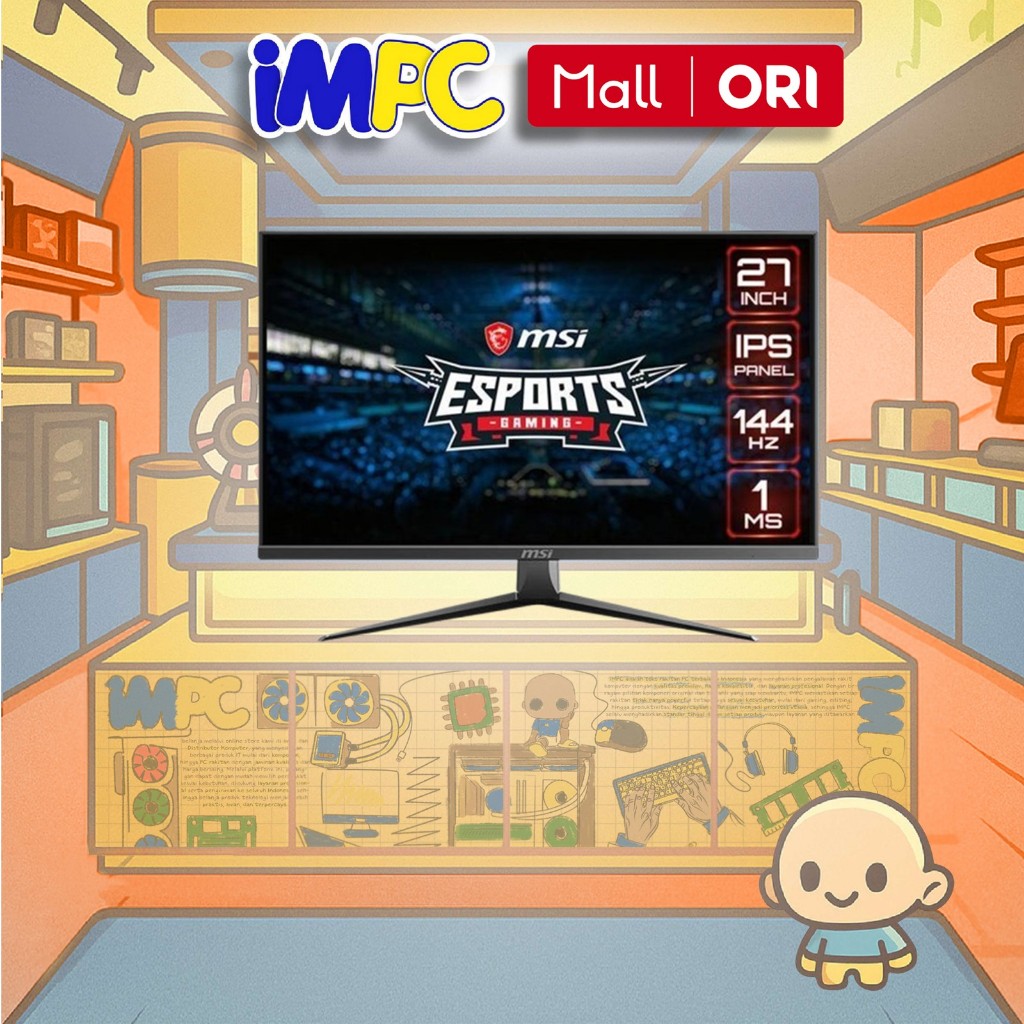 MONITOR MSI OPTIX MAG273 27" INCH 144HZ 1MS - GAMING MONITOR