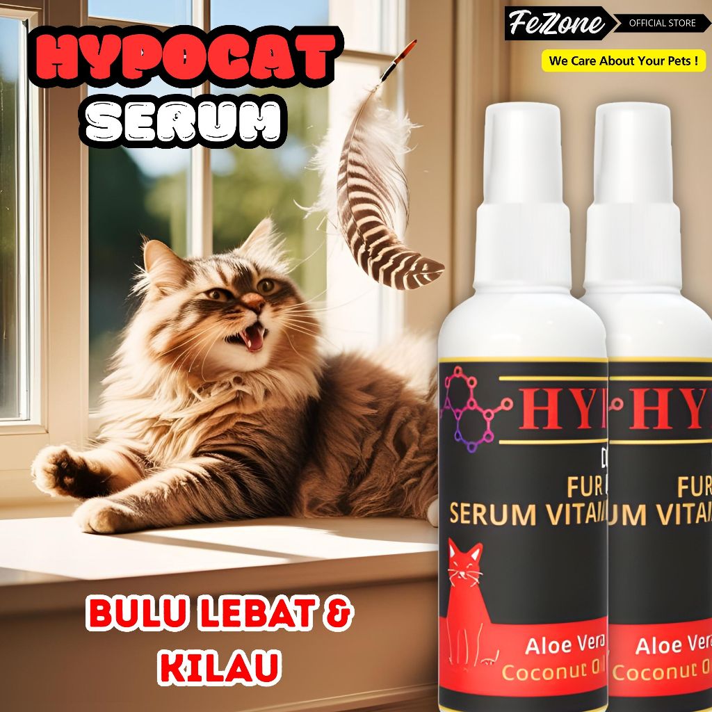 Vitamin Bulu Kucing Anjing Untuk Pelebat Penumbuh Rontok HYPOCAT FEZONE
