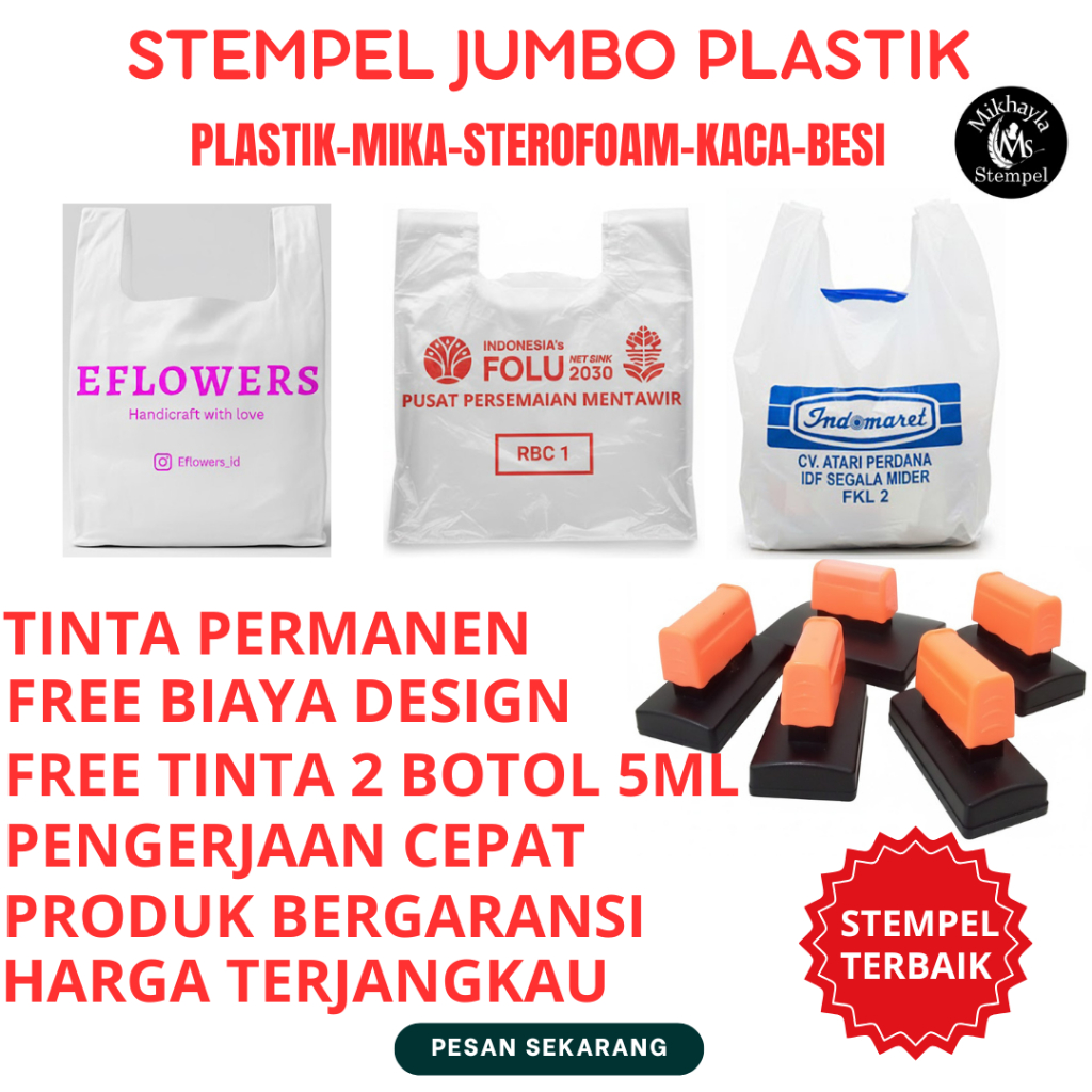 STEMPEL PLASTIK JUMBO/STEMPEL STEROFOAM/STEMPEL KACA/STEMPEL MIKA/STEMPEL BESI