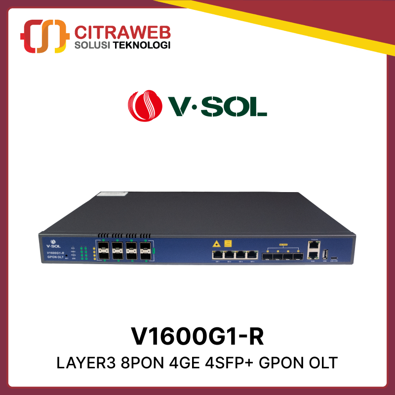 V-SOL V1600G1-R 8PON GPON OLT 8 Port PON 4GE RJ45 4SFP/SFP+ Uplink FTTH
