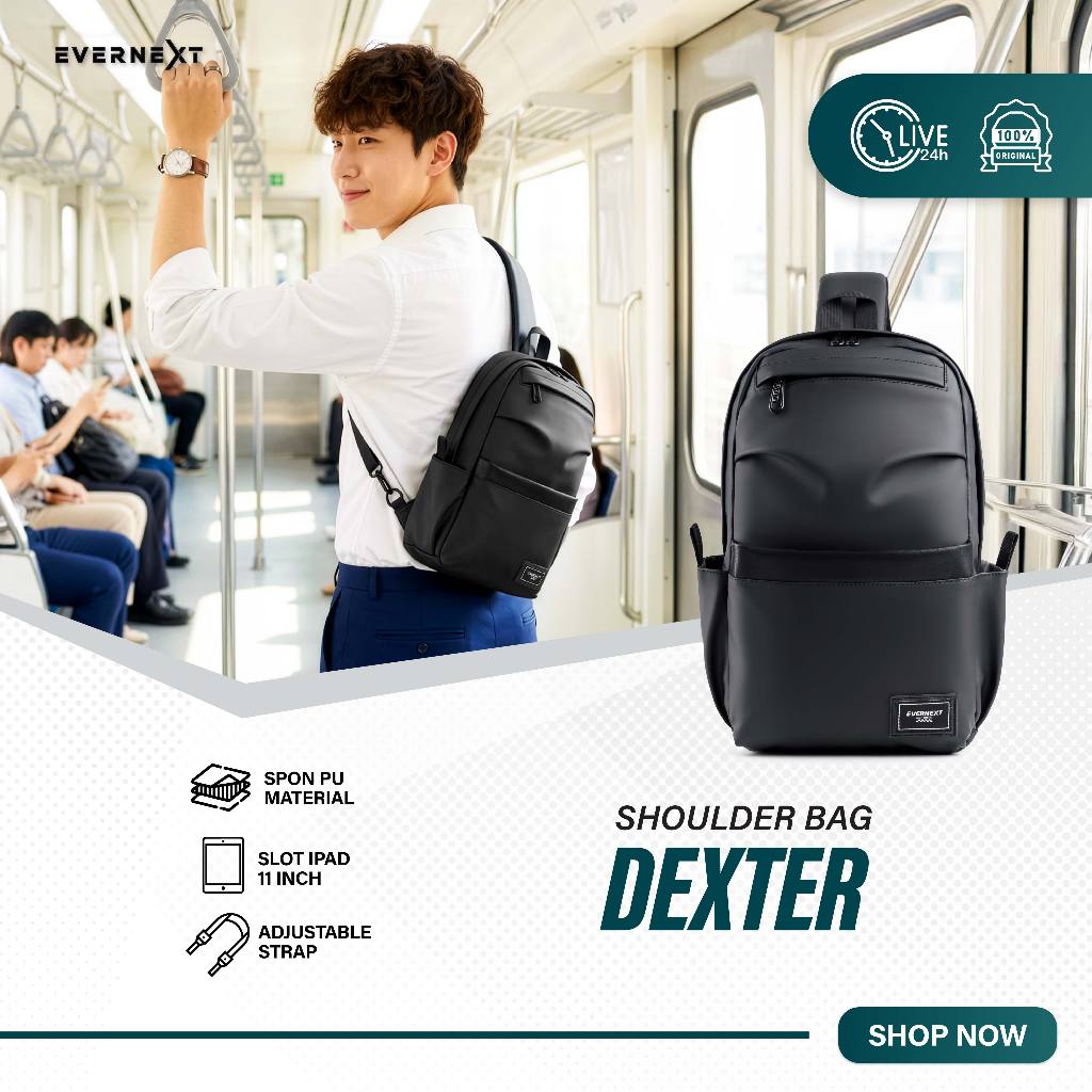Evernext - Tas Selempang Waterproof Pria Sling Bag Pria Anti Air Shoulder Bag Dexter Tas Bahu Pria