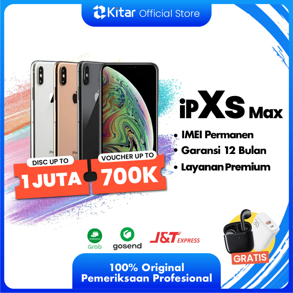 iPhone XS Max ex iBox Beacukai IMEI Permanen Garansi 12 Bln 100% Original Second iPhone FULLSET 64GB