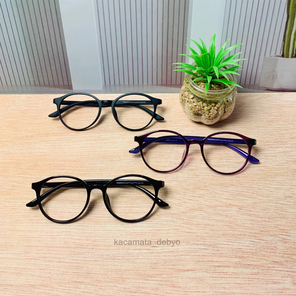 Frame WL8504/Kacamata Bulat/Frame Bulat/Kacamata Minus/Lensa Minus/Kacamata Cowok Cewek