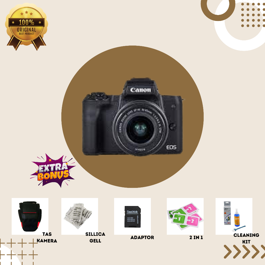 [KAMERA MIRRORLESS] CANON EOS M50 BLACK MULUS SECOND BERGARANSI ORIGINAL