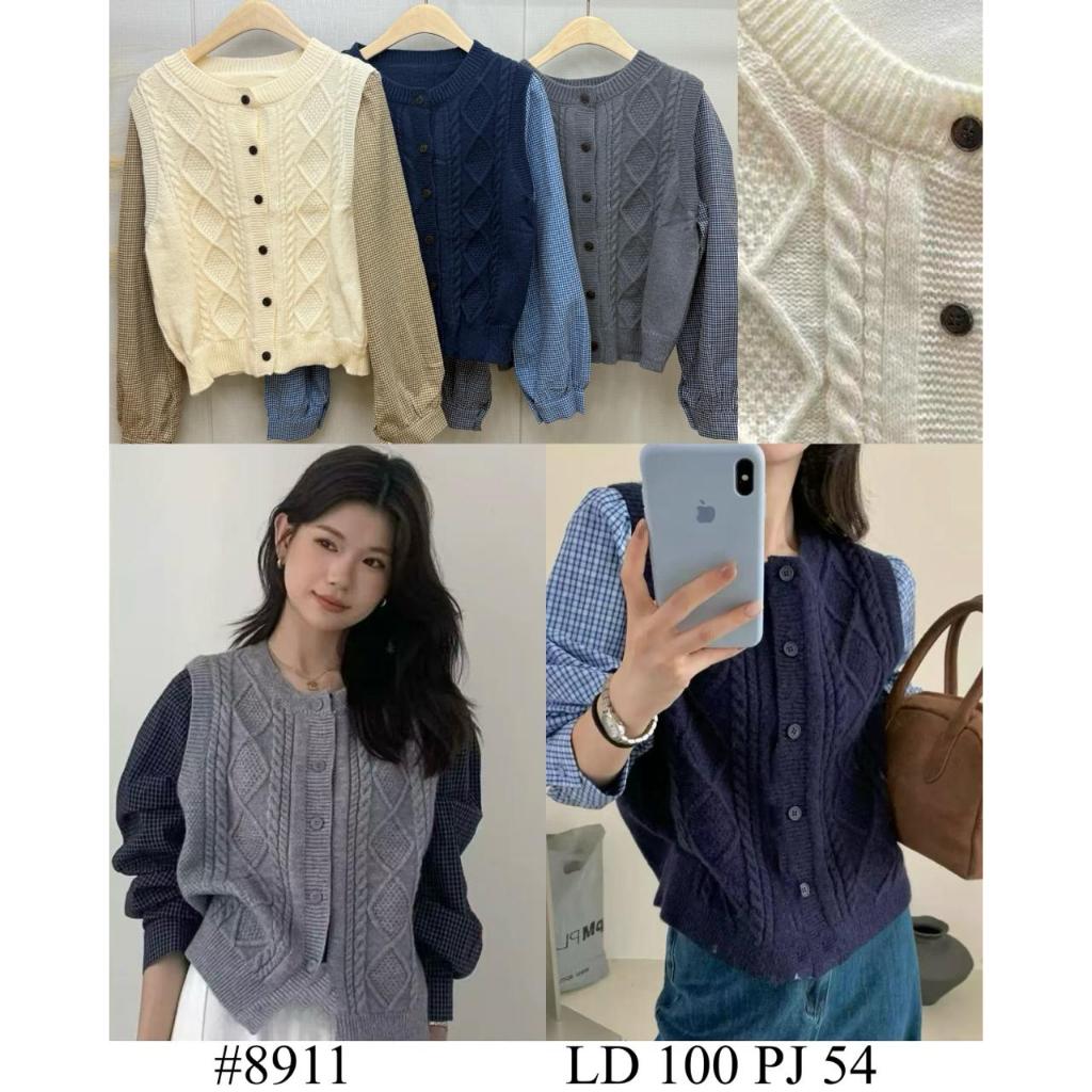 Baju Atasan Wanita Model Rompi Kombinasi Bahan Katun dan Rajut High Quailty