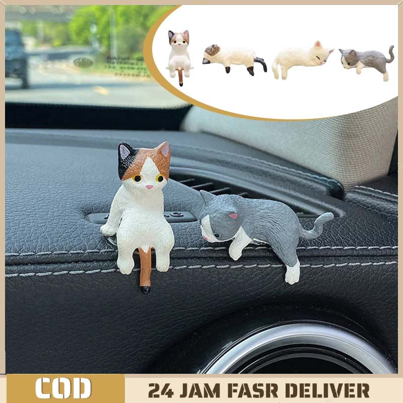 4pcs Hiasan Mobil Kucing Dashboard Hiasan Dasbor Mobil Kucing Hiasan Kucing Dashboard Mobil Kucing D