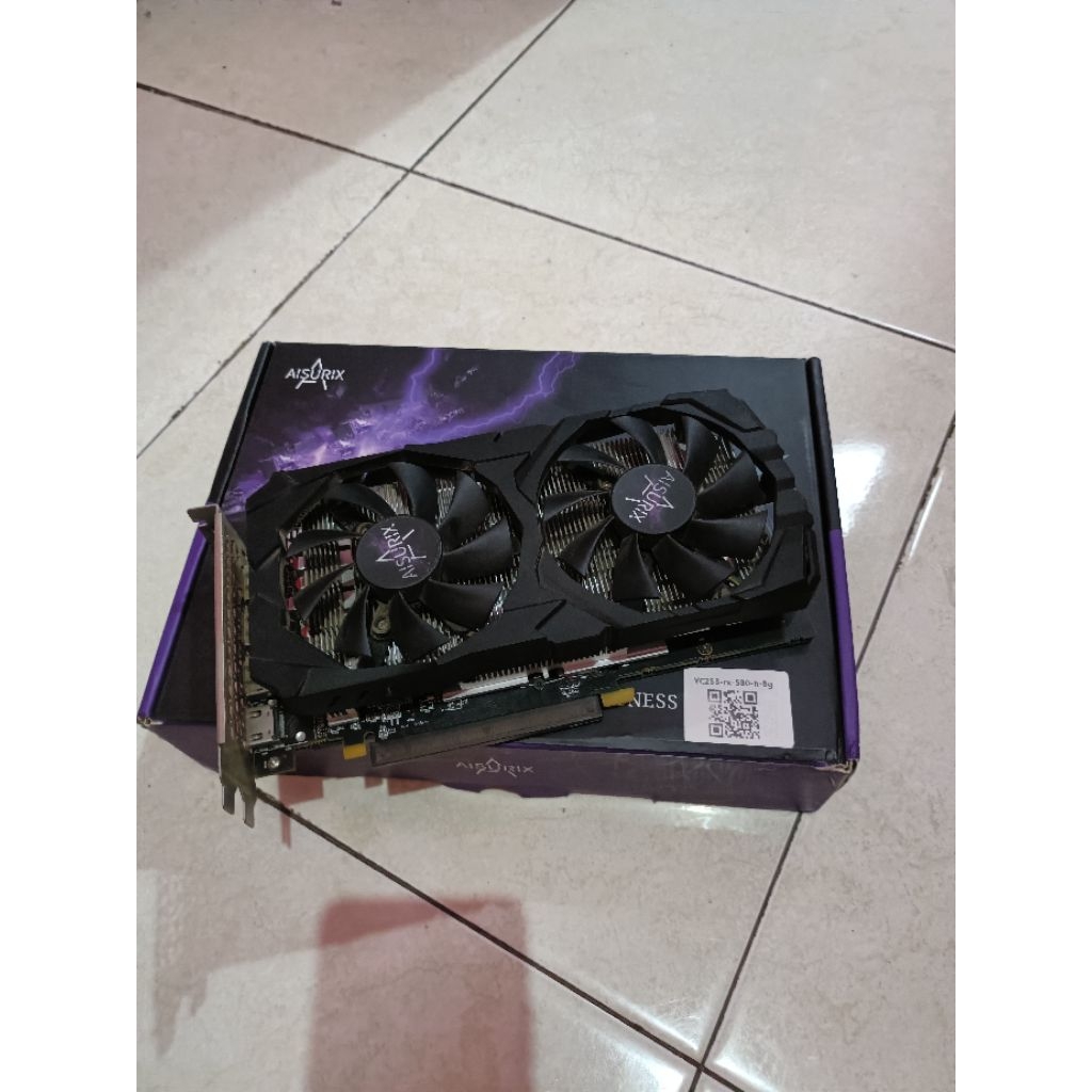 VGA Aisurix RX 580 8GB GDDR5 2048SP - Bekas Mulus Like New - Bukan Bekas Mining