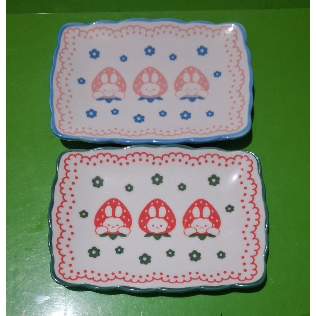 Piring kecil/sambal/saus persegi keramik Japan set