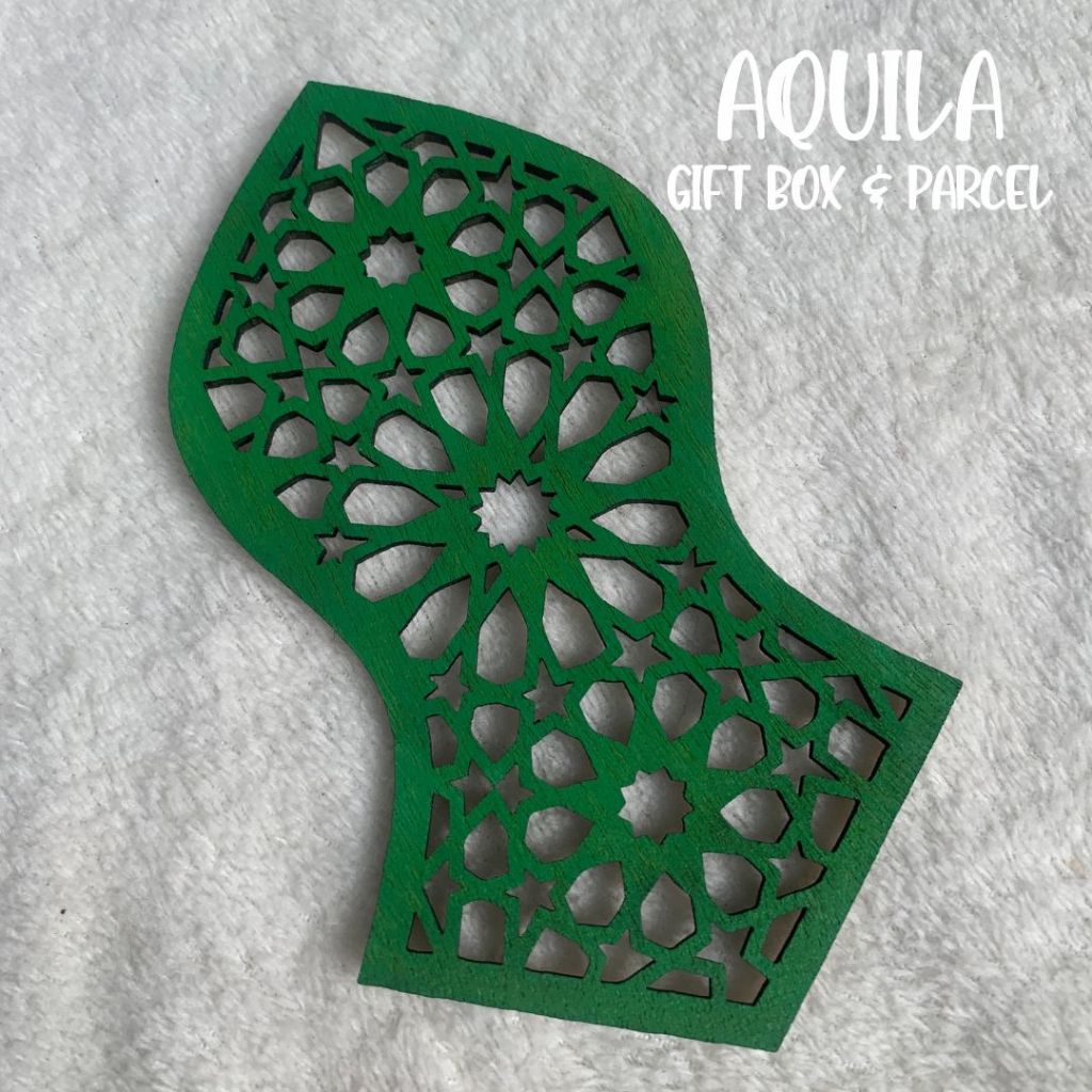 AQUILA Dekorasi ramadhan terompah nabi sendal nabi foto properti dari kayu plywood