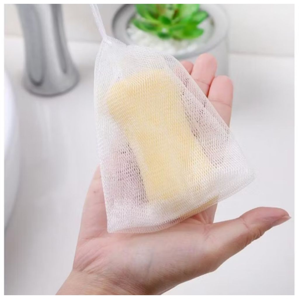 Kantong Jaring Sabun (Harga 1 Pc)/ Jaring Sabun Pembuat Busa -TIPIS ukuran 9x11 cm / Soap Foaming Ne