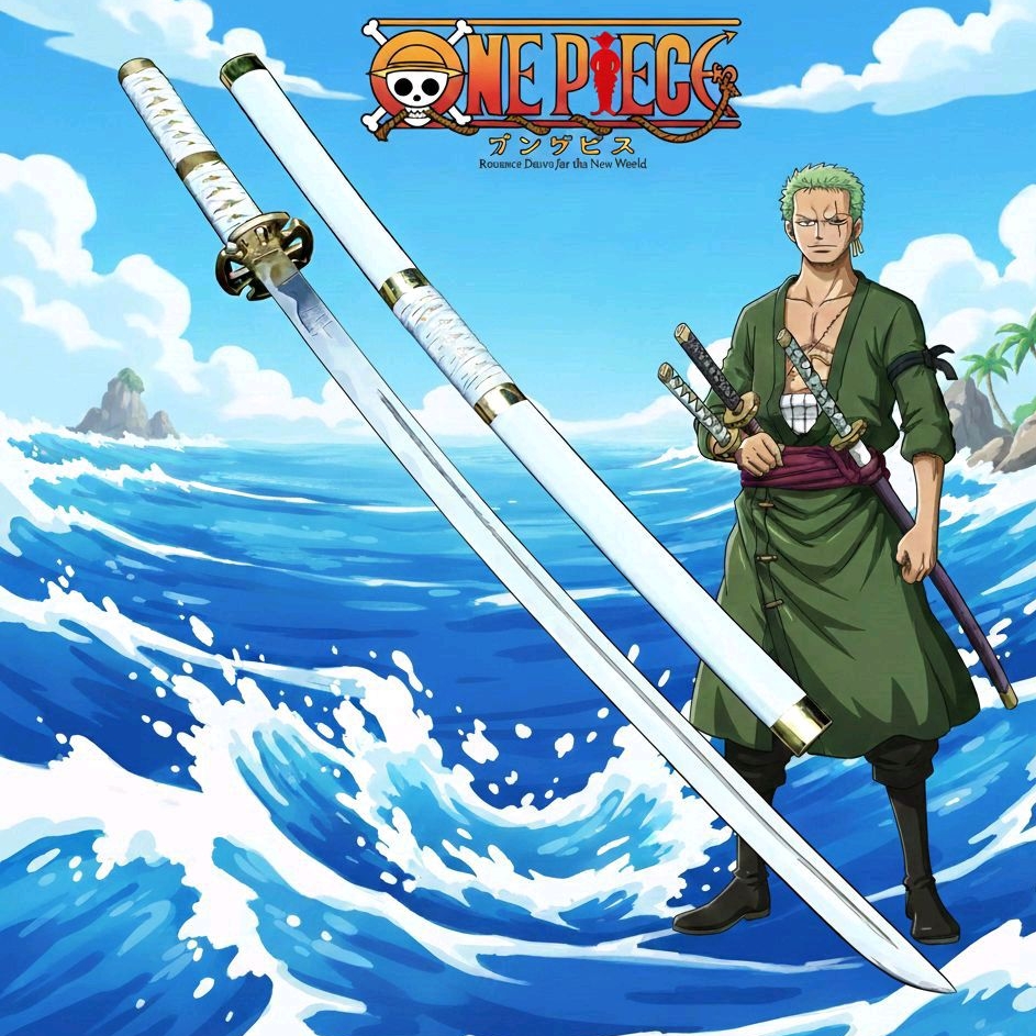 Koleksi Varian Pedang Kayu jati Cosplay anime (ASLI) Cosplay Manga anime One piece (5MM)