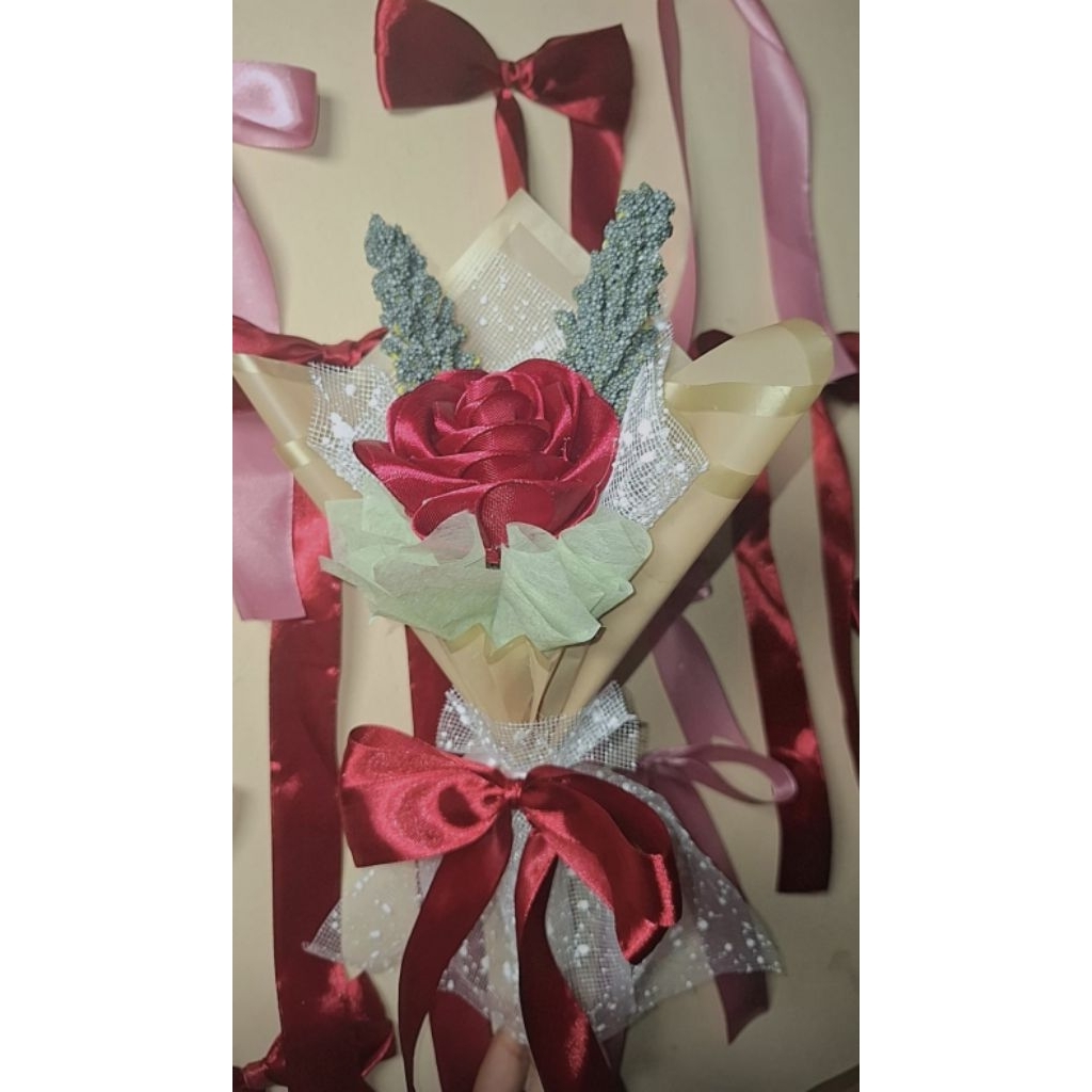 buket 1 tangkai bunga mawar merah