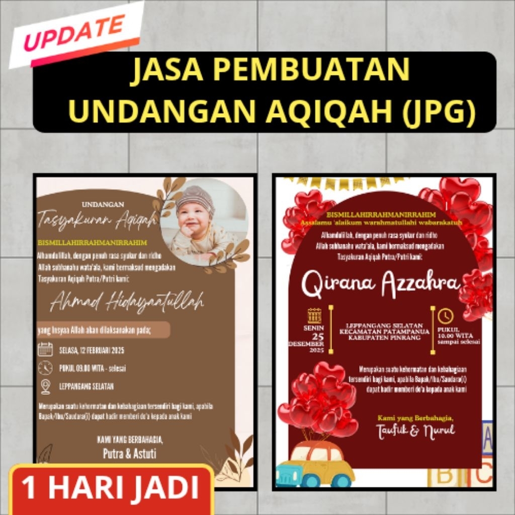 JASA PEMBUATAN UNDANGAN DIGITAL JPG AQIQAH