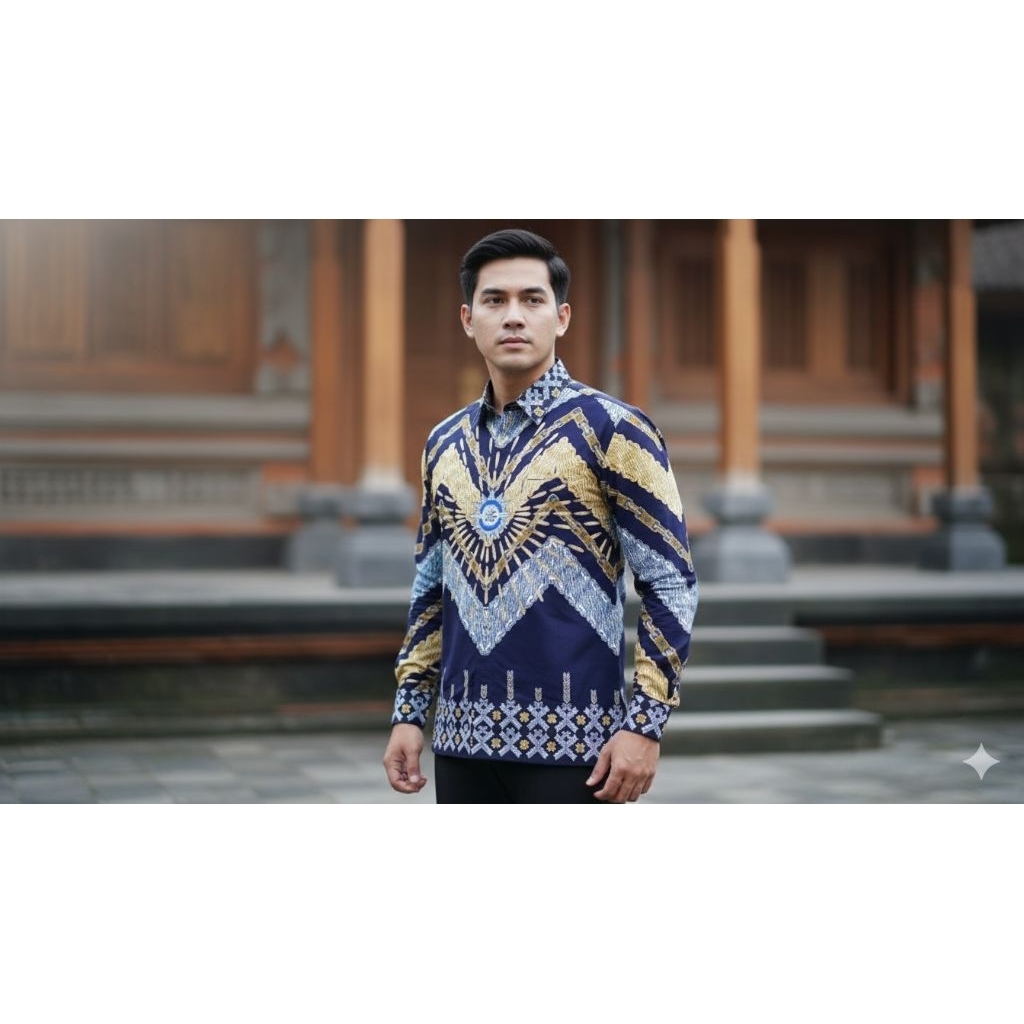 Putih Biru - Seragam Terbaru 2025-2026 Kemeja Batik Muhammadiyah Bahan Katun Prima Lapis Furing TERM