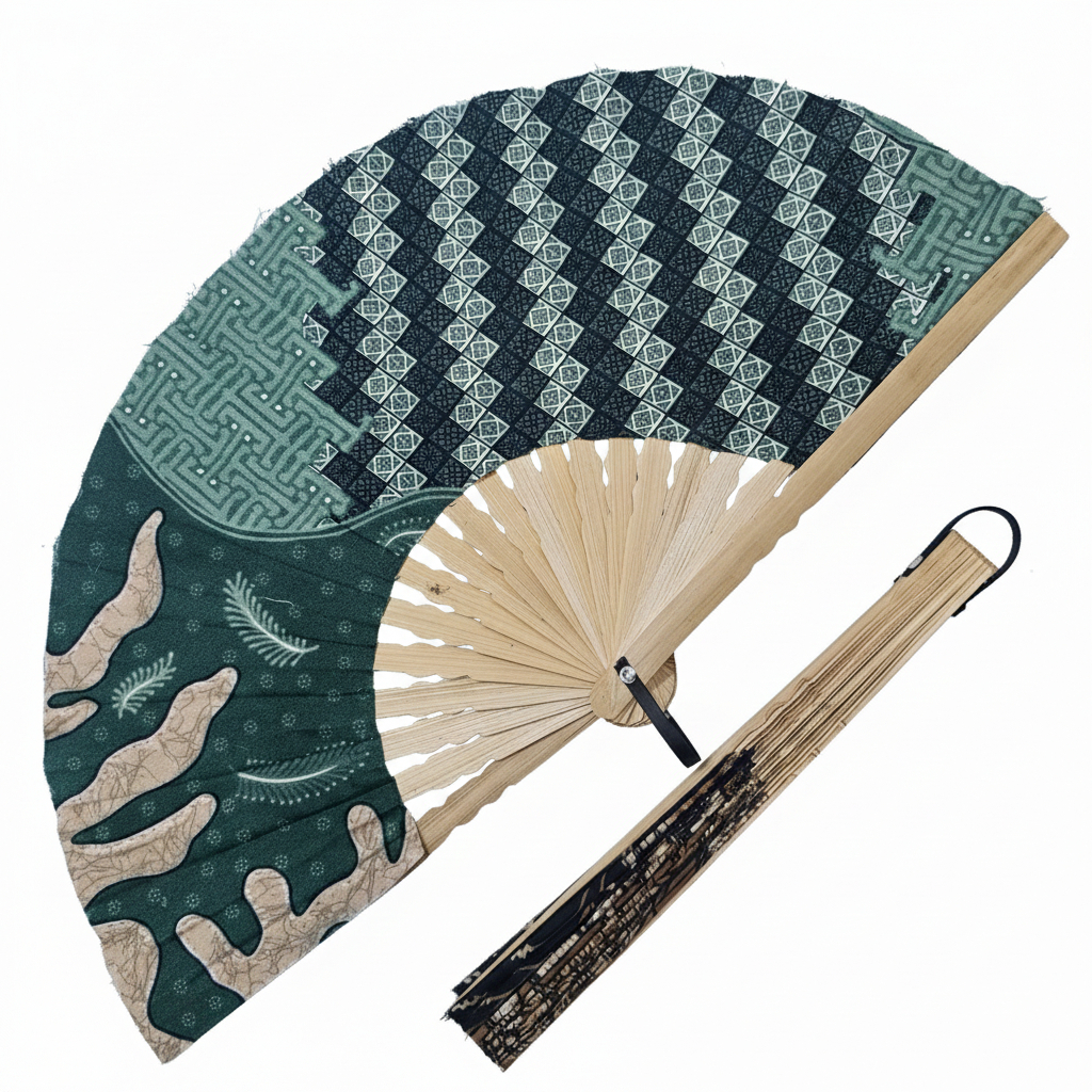 Promo Kipas Batik Jumbo 30cm Souvenir Pernikahan | Kipas Batik Jumbo