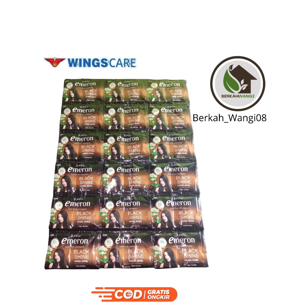 Emeron Shampoo Double Black & Shine urang aring 10ml (1renteng 12sachet=isi 24pcs)
