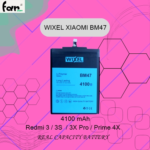 WIXEL BATRE Double Power Handphone Ori XiaoMi BM47 for Redmi 3 3S 3X Pro Prime 4X Real Capacity Bate