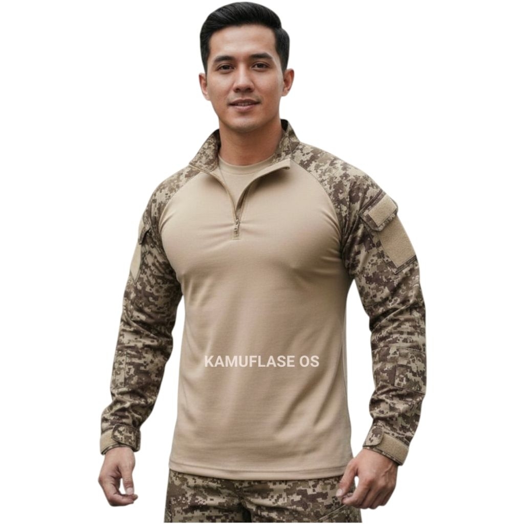 Baju tactical Combat shirt - Kaos bdu army Loreng Marpat Woodland desert Accupat kostrad dll