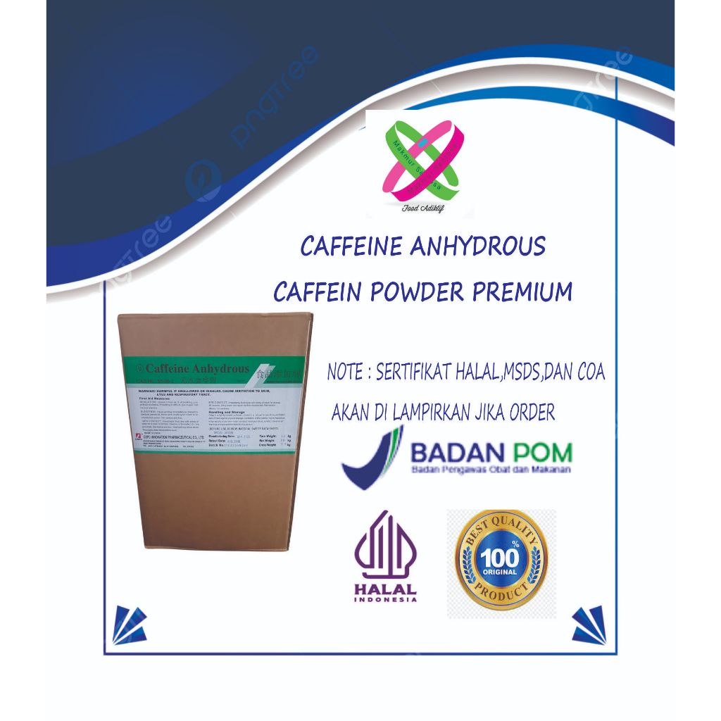 CAFFEINE ANHYDROUS/CAFFEIN ANYDROUSE POWDER/BUBUK CAFFEIN/CAFFEIN POWDER UNTUK MINUMAN ENERGI PACKIN