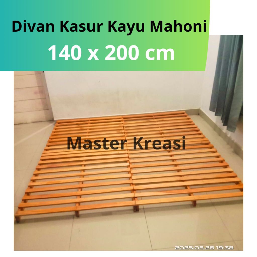 Dipan Kasur 140x200cm / Tempat Tidur Minimalis Kayu Mahoni Aesthetic / Divan Kasur Alas Tatakan Dipa