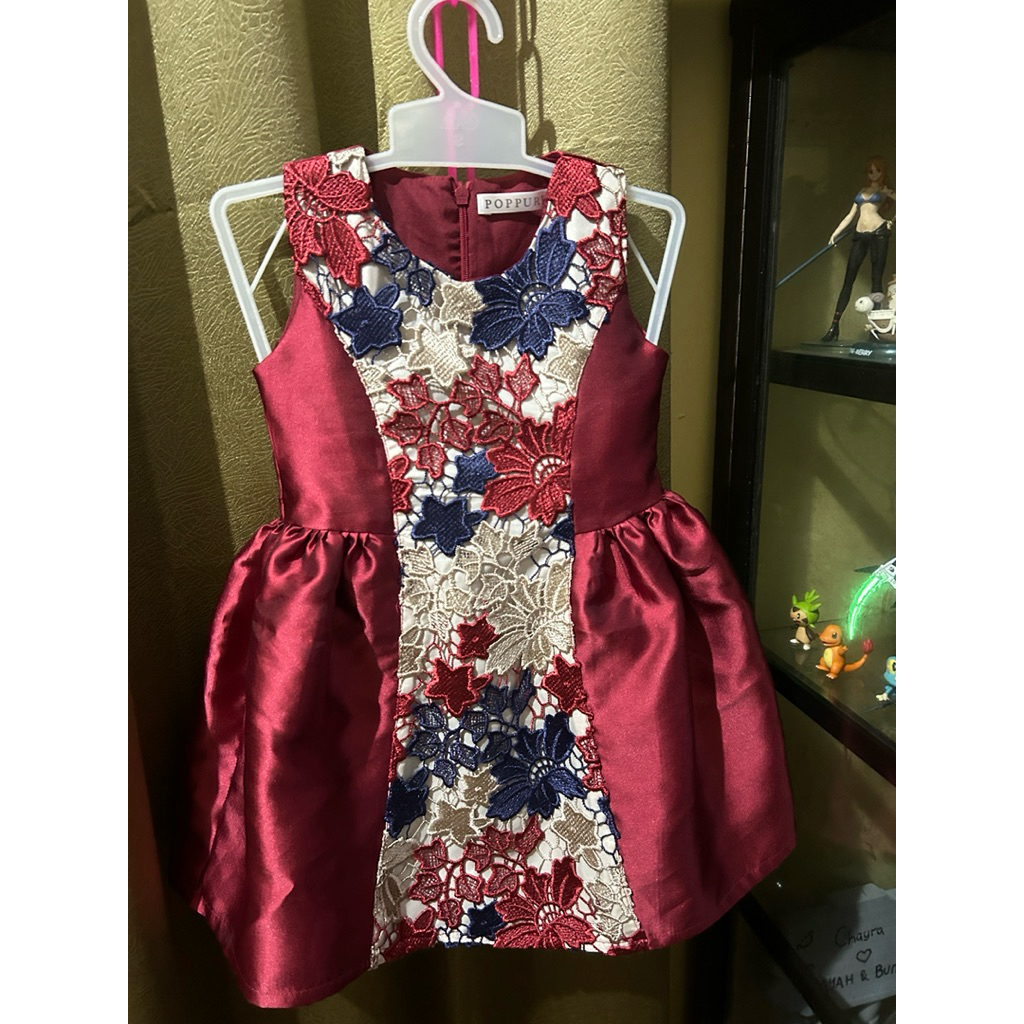 Baju  dress POPPURI CNY cheongsam maroon