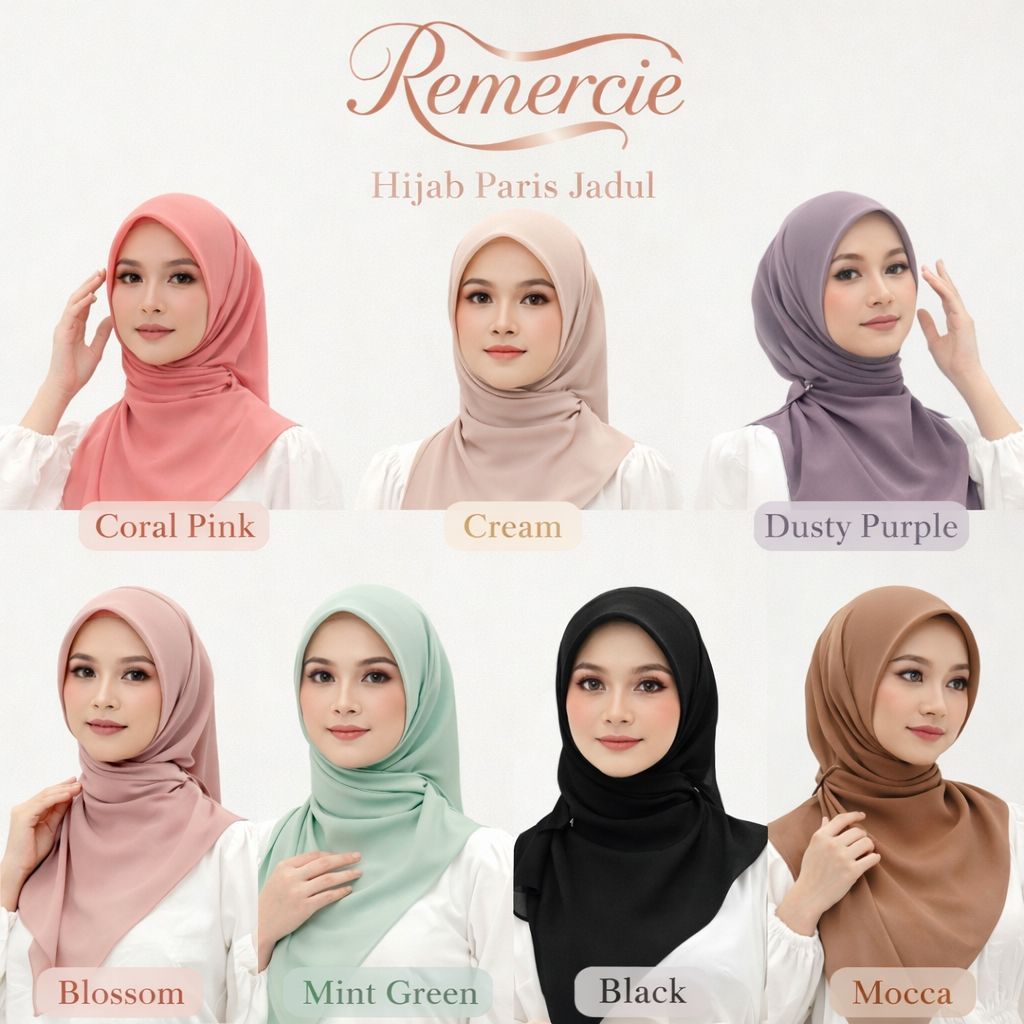 PAKET USAHA HIJAB SEGI EMPAT PARIS JADUL by REMERCIE
