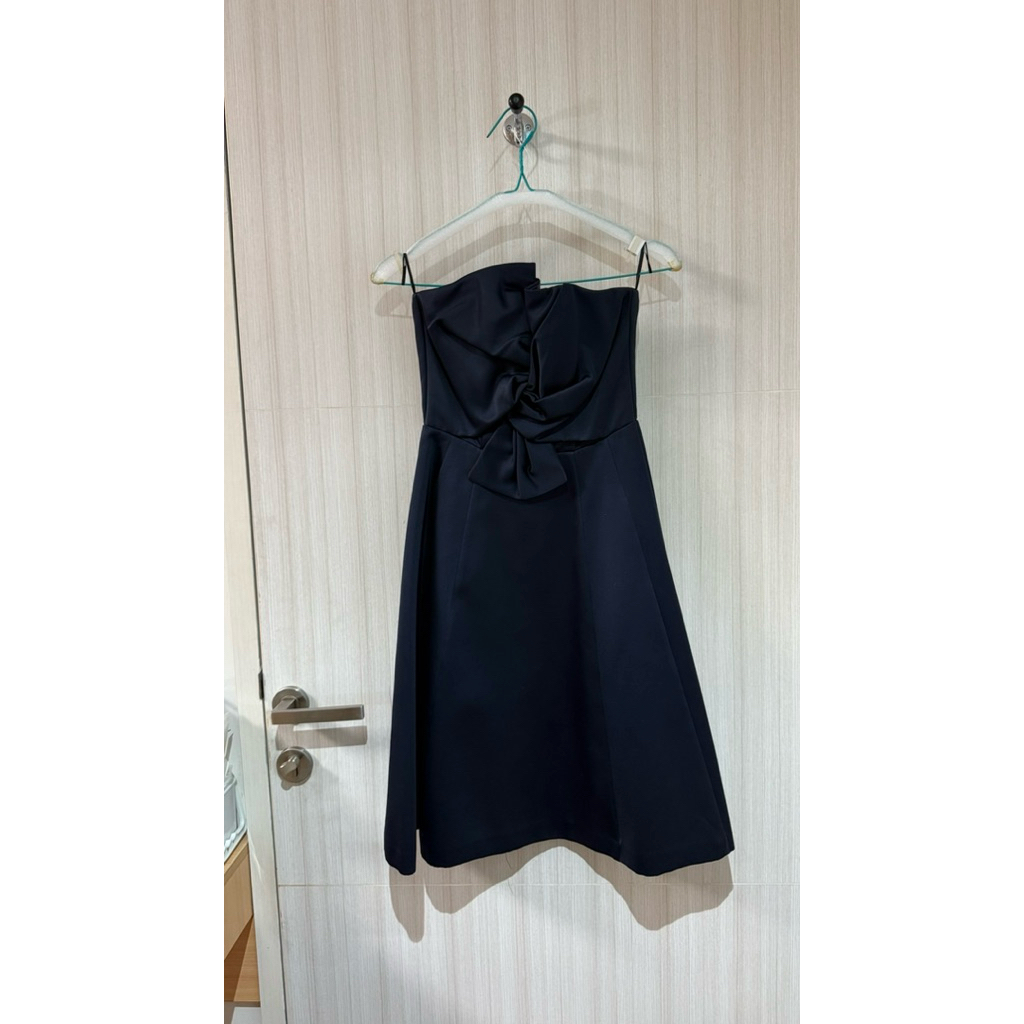Dress pesta navy blue wanita ukuran 4 (preloved, ori)