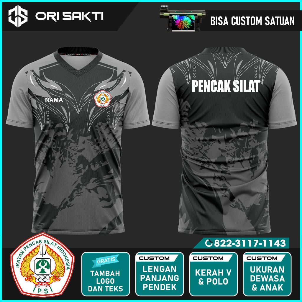 (FREE LOGO & NAMA) Jersey Pencak Silat IPSI Custom Anak Dewasa || Jersey Orisakti Pro