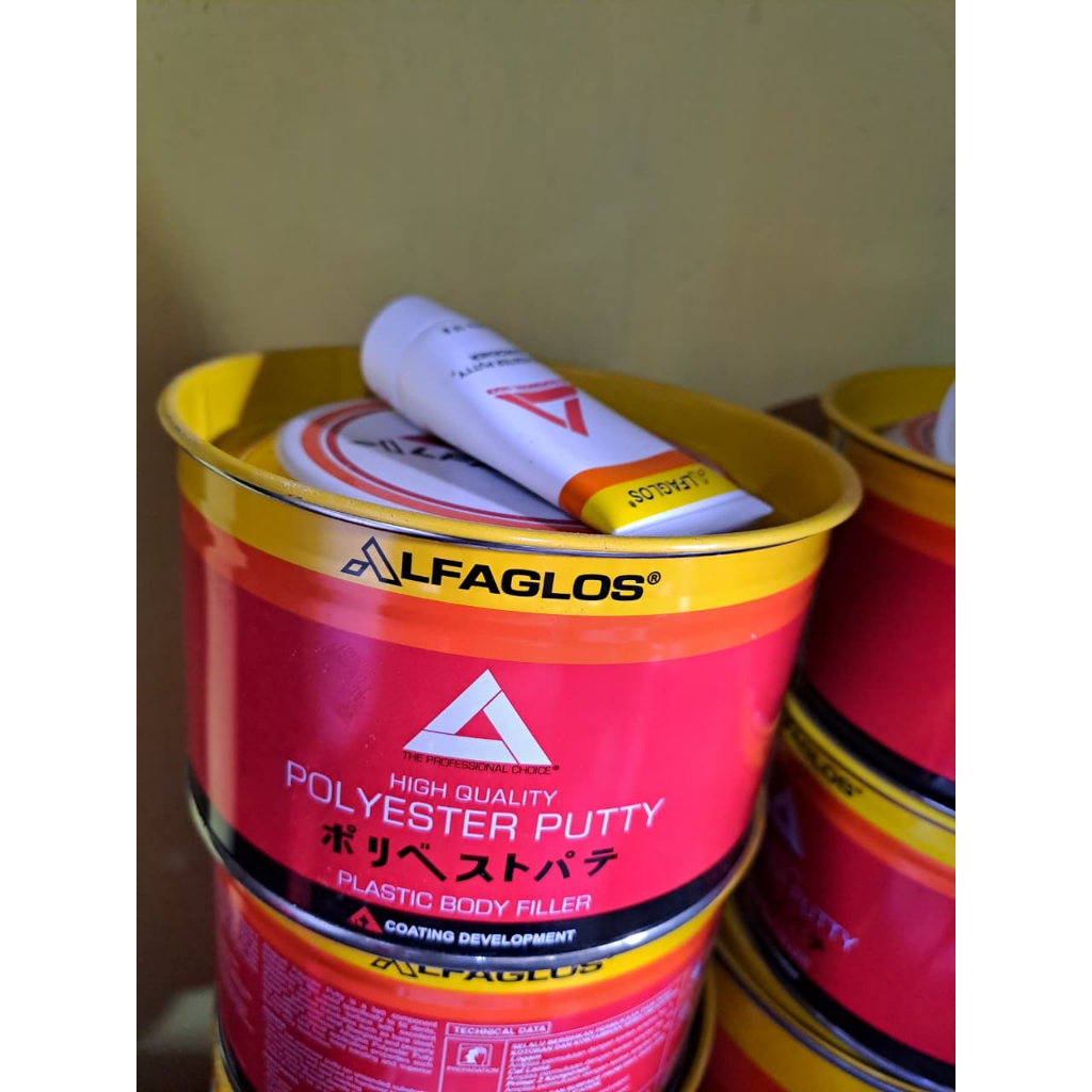 Dempul Alfaglos 1kg + hardener dempul mobil dempul besi dempul plastik dempul mobil mewah
