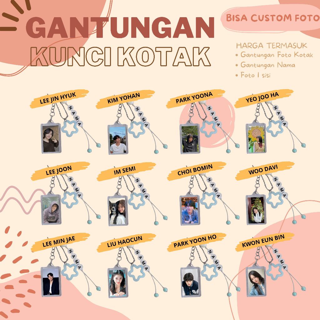 (BISA CUSTOM) GANTUNGAN KUNCI KOTAK KPOP I KIM YOHAN I KWON EUN BIN I LEE JIN HYUK I LEE JOON I LEE 
