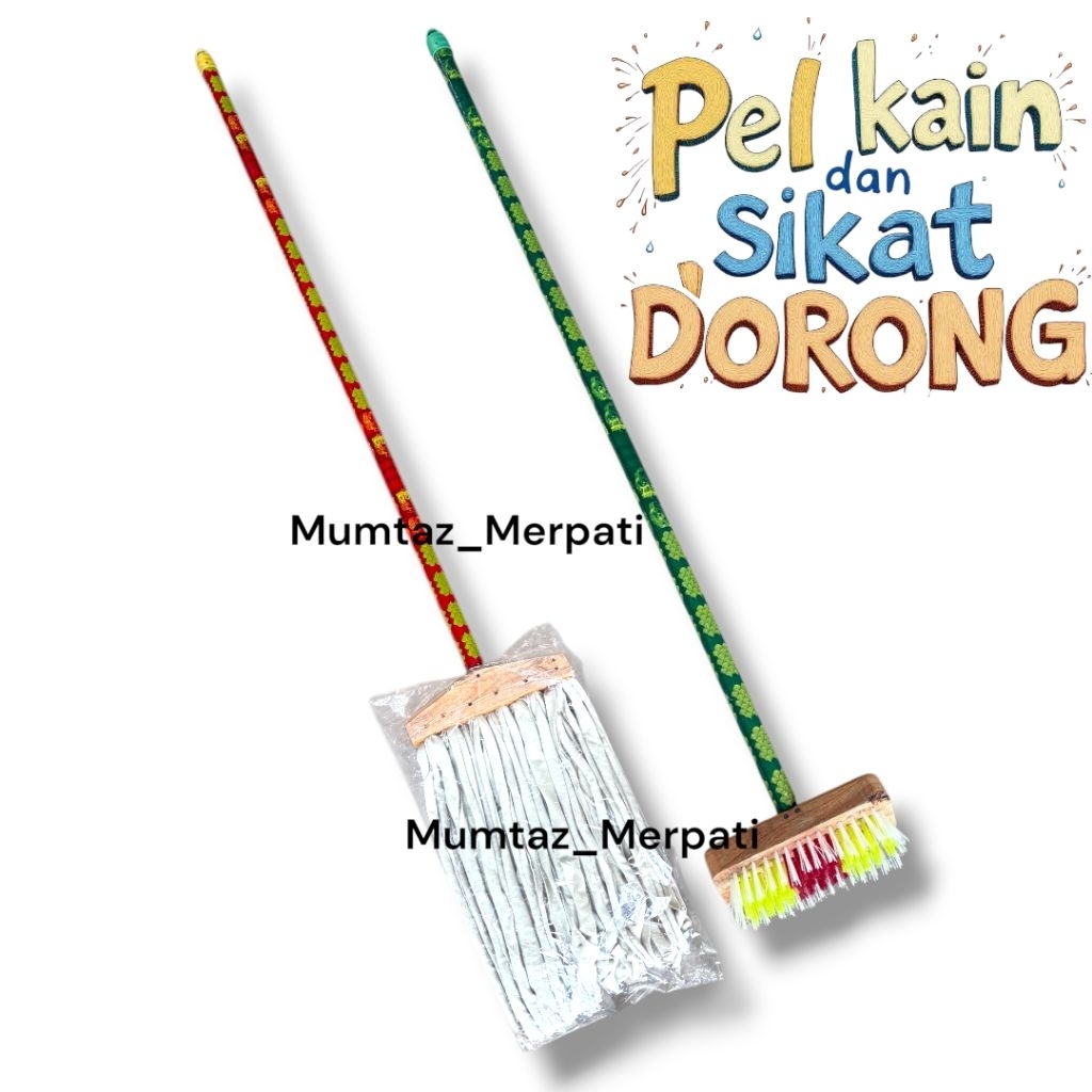 Paket Hemat Sikat Lantai Kamar Mandi Dan Pel Lantai Bahan Kain / Pel Slaber Bungkus Dan Sikat Oval