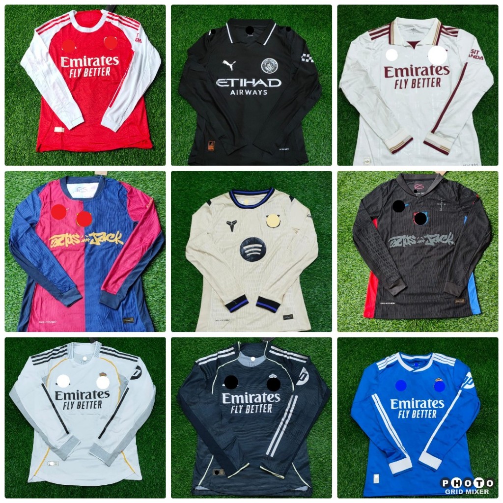 PLAYER ISSUE ARSENAALLL BRCA CHELSEA CITY LIVERPOOL MADRID MU HOME AWAY 3RD JERSEY BAJU BOLA LONG SL
