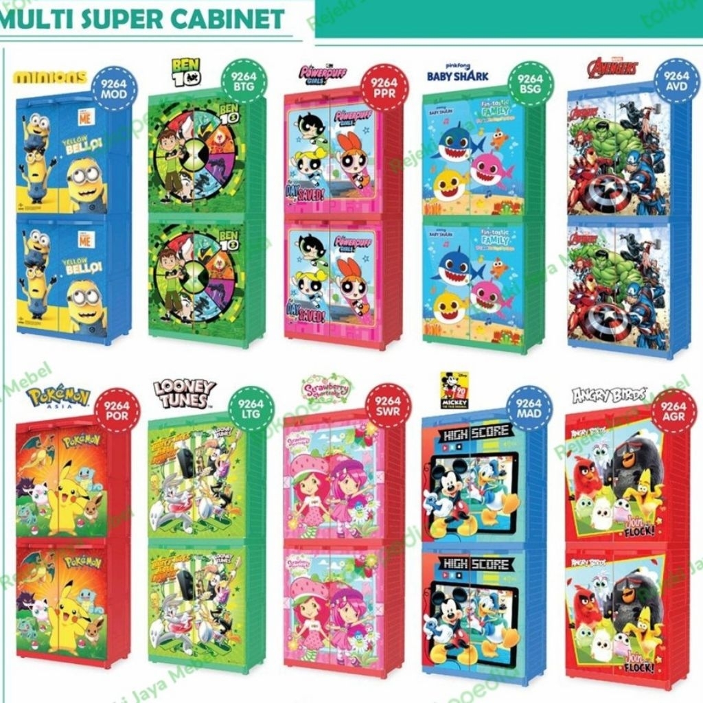 (KHUSUS BOGOR) LEMARI PLASTIK NAIBA 2 PINTU FULL RAK 9264 9564