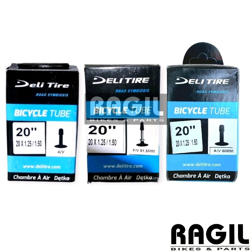 BAN DALAM SEPEDA 20 x 1.25 1.35 1.38 1.50 DELI TIRE DOP MOTOR AMERICAN VALVE AV 35 60 MM & PRESTA FV