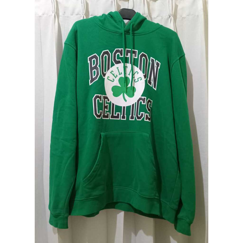 Hoodie Sweater New Era Boston Celtics Big Logo Green Hijau Original