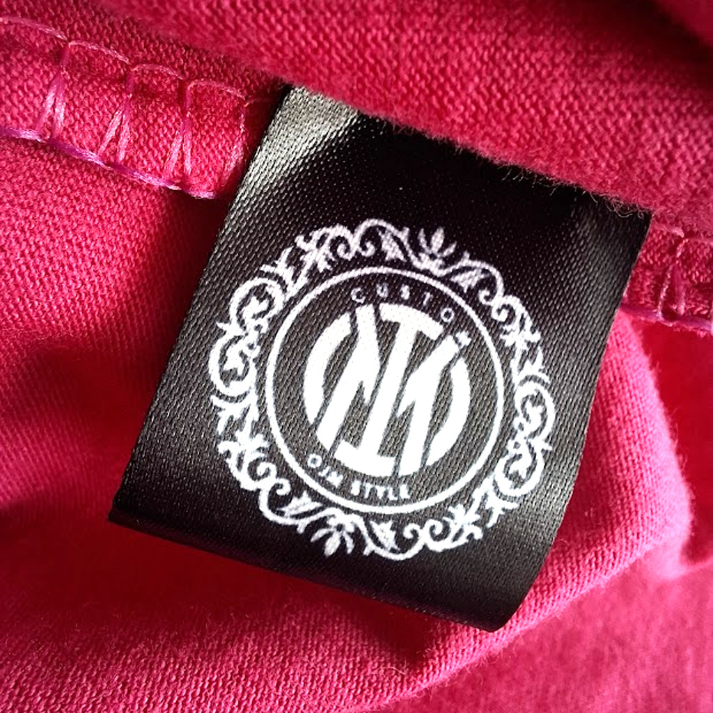 Label Baju Custom Model Lipat Satin Printing Pengganti Woven Damask